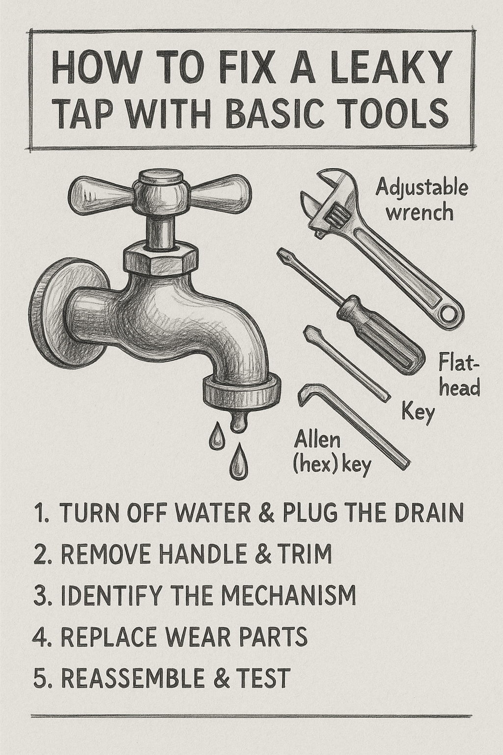 Tap assembly showing handle, stem, washer/O-ring, and cartridge